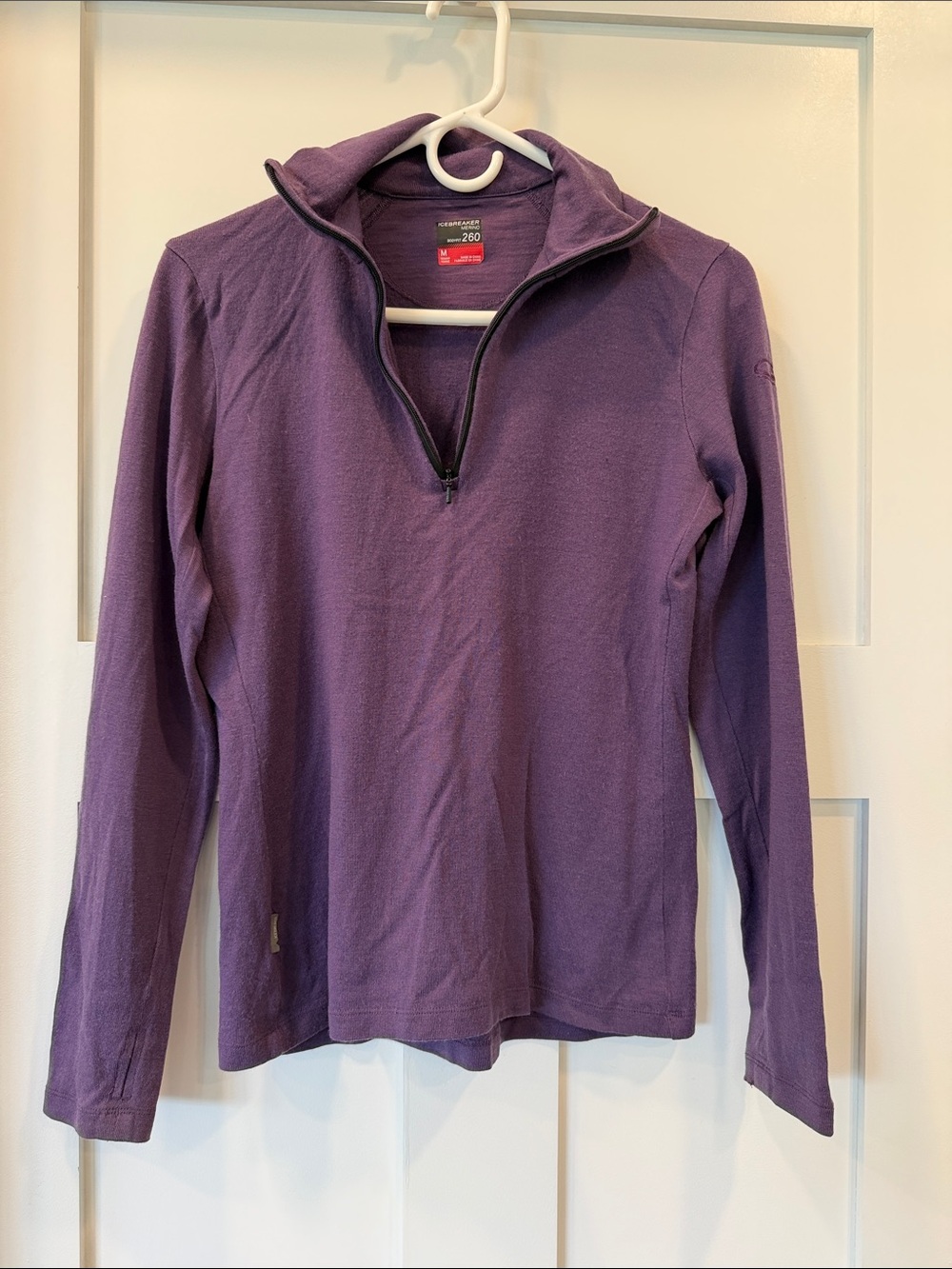 Icebreaker Women’s Purple Quarter-Zip  Pullover 260 Bodyfit